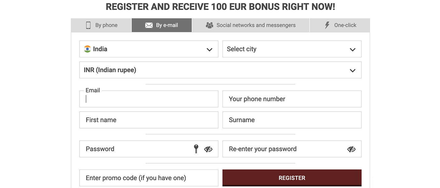 Choose the way how to create an account at 888starz. 